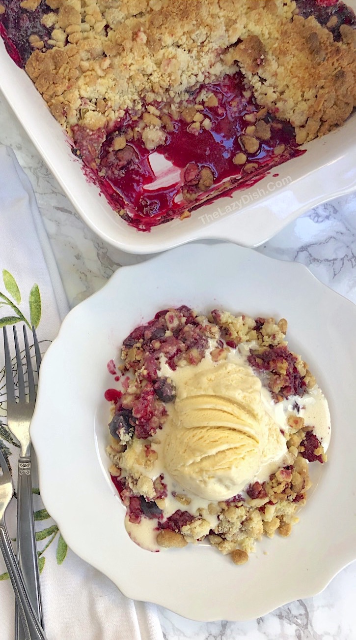 The BEST 5 Ingredient Berry Cobbler (Made with Frozen Fruit, Cake Mix