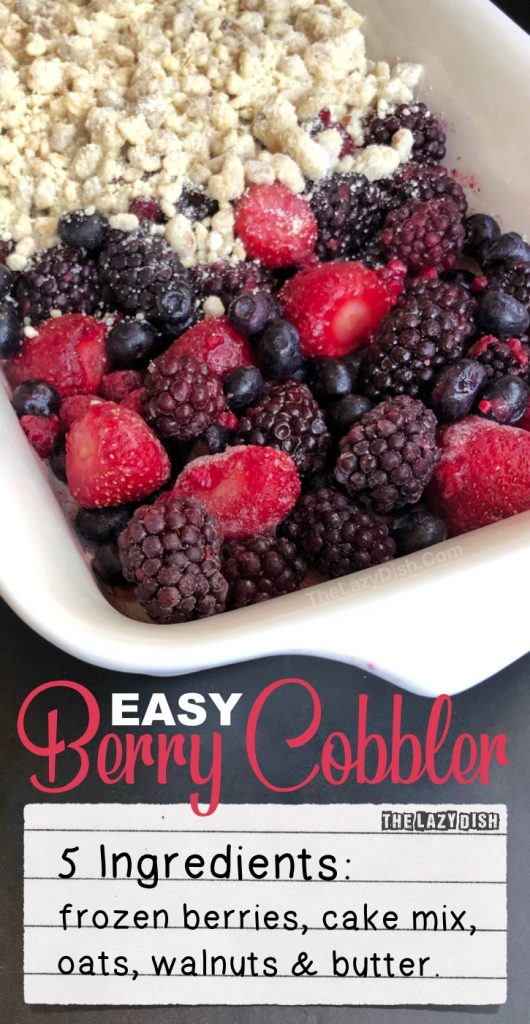 The BEST 5 Ingredient Berry Cobbler (Made with Frozen Fruit, Cake Mix