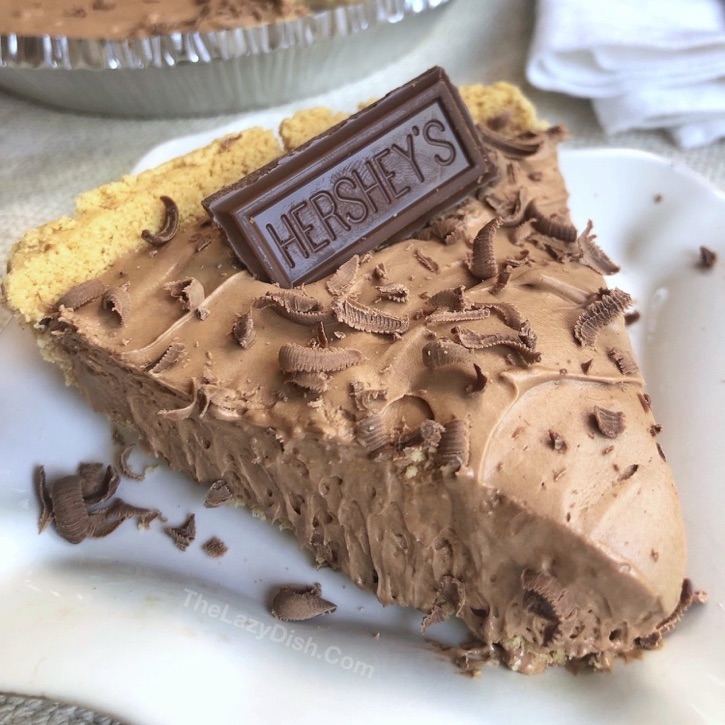 3 Ingredient No-Bake Hershey’s Pie - The Lazy Dish