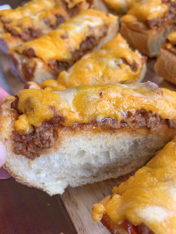 Sloppy Joe French Bread Slices The Lazy Dish