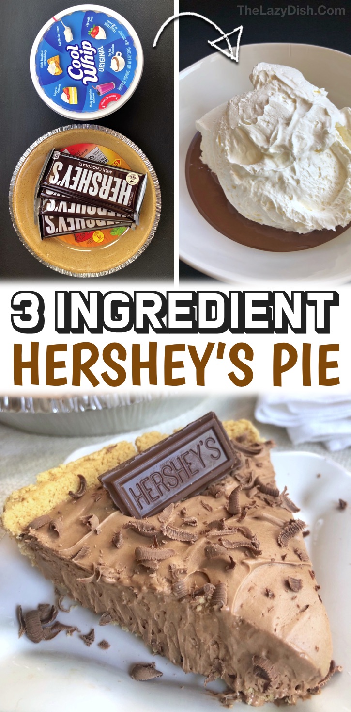 If you're looking for quick and easy dessert recipes, this no bake chocolate pie is made with just 3 ingredients! So simple to make with Cool whip, melted chocolate and a store-bought graham cracker crust. It's incredibly rich and delicious. This is a classic recipe that my grandma used to make, and it's a family favorite for special occasions. Great for birthdays and holidays! Chocolate desserts are my favorite, and the creamy and rich texture of this pie is out of this world delicious.