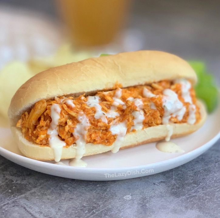 Crockpot Buffalo Chicken Sandwiches