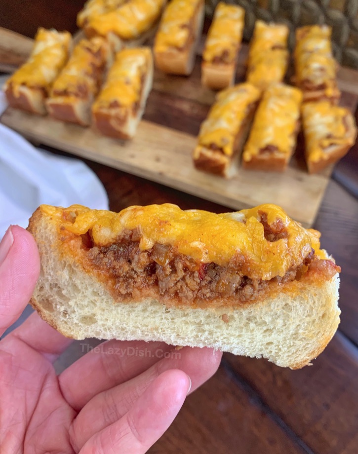 Sloppy Joe French Bread Slices The Lazy Dish