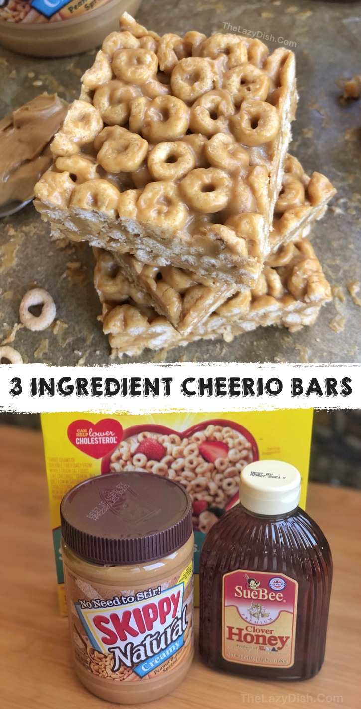 Cercate idee di spuntini salutari facili e veloci per bambini? Queste barrette al burro di arachidi sono fatte con solo 3 semplici ingredienti: burro di arachidi, miele e cheerios. Sono senza cottura, sane, economiche e deliziose! Perfette per la scuola, per gli spuntini dopo la scuola, in viaggio e per lo sport. Anche i mangiatori più schizzinosi, i bambini e gli adolescenti ameranno questa ricetta di snack salutare. È anche economica e divertente da fare. #snackideas #healthysnacks #thelazydish's budget friendly and fun to make, too. #snackideas #healthysnacks #thelazydish