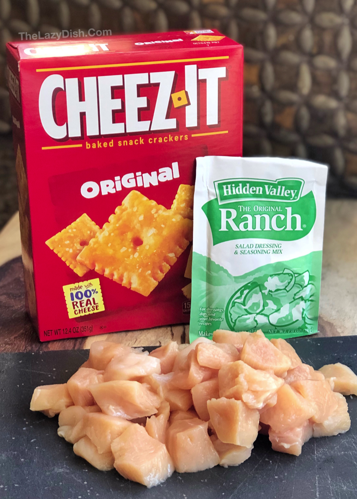 4 Ingredient Easy Cheddar Ranch Chicken Tenders - The entire family will love this easy chicken recipe! It's cheap, easy and fun to make.