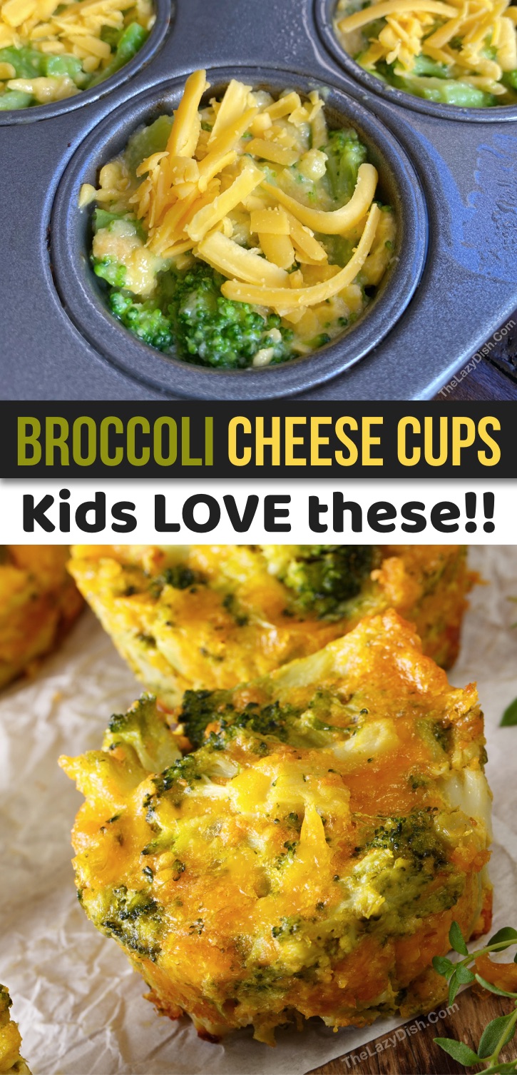 Broccoli Cheese Cups (A quick, easy & healthy snack idea for kids!)