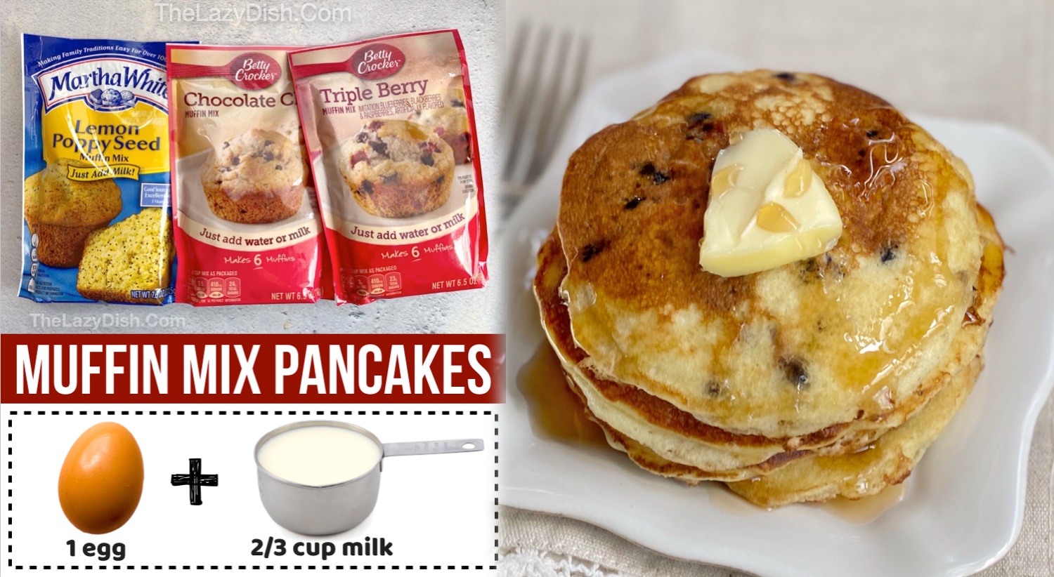 Muffin Mix Pancakes (Easy Breakfast Idea With Just 3 Ingredients!)