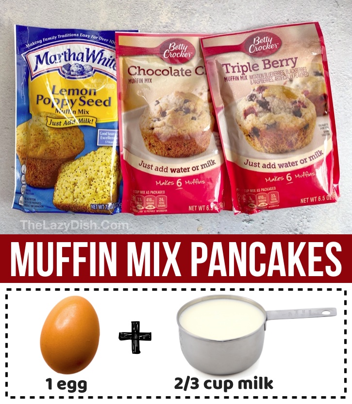 Betty Crocker and Martha White Muffin Mix Pancakes | A quick and easy breakfast idea for kids on busy school mornings! Super fun to make with so many different flavor options. 