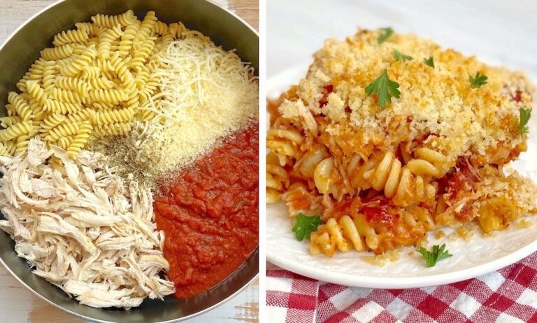 Chicken Parmesan Casserole With Pasta (Quick & Easy Dinner Recipe!)