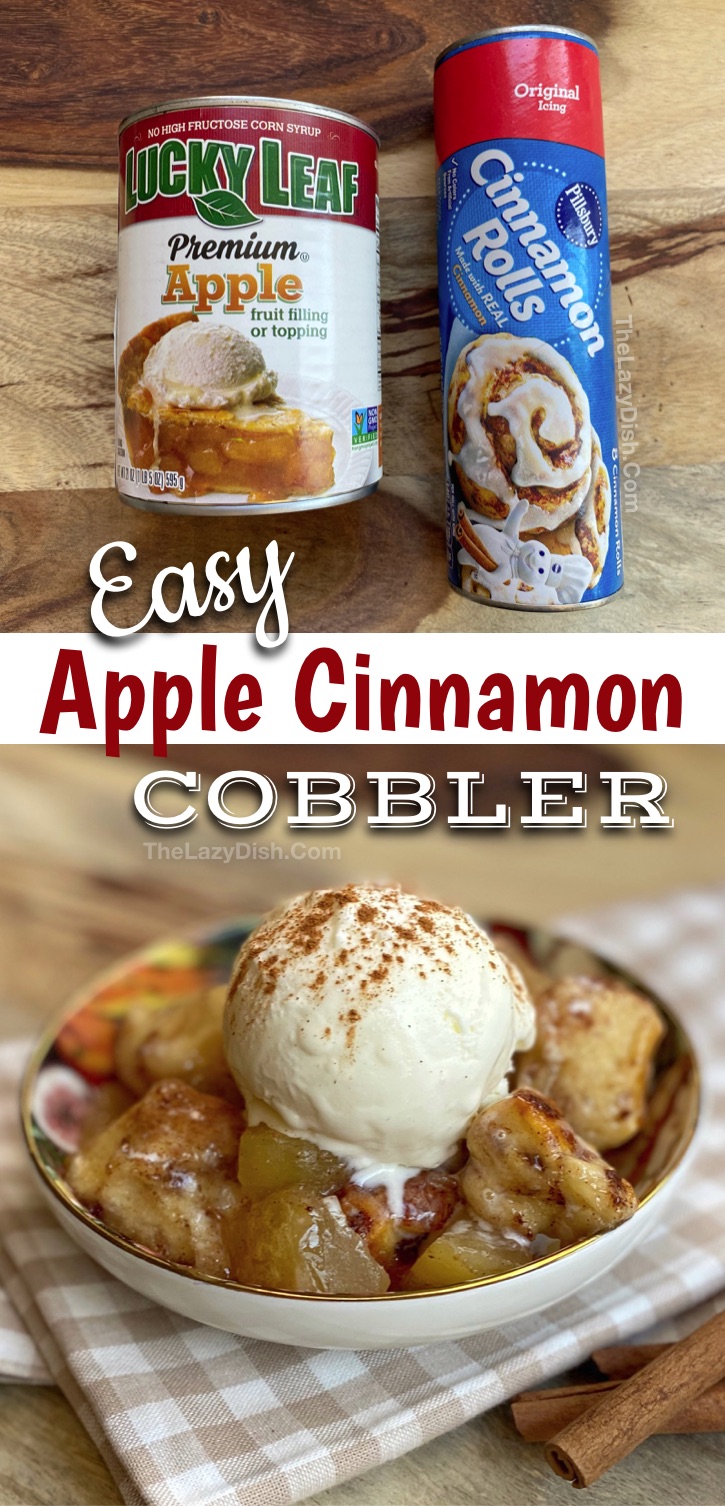 2 Ingredient Cinnamon Roll Apple Cobbler (Quick & Easy ...