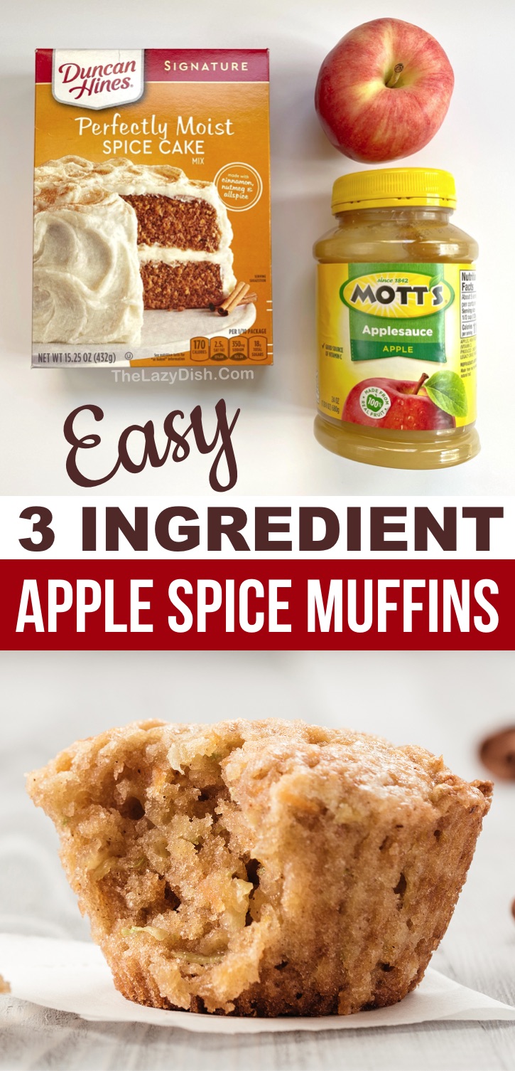3 Ingredient Cake Mix Apple Spice Muffins (So Quick & Easy!)