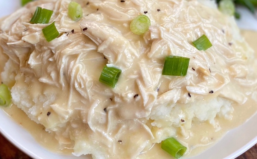 Easy Crockpot Chicken & Gravy Dinner Recipe