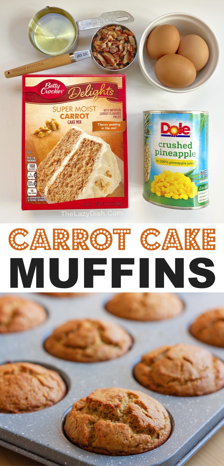 Easy Carrot Cake Muffins (Made With a Box of Cake Mix