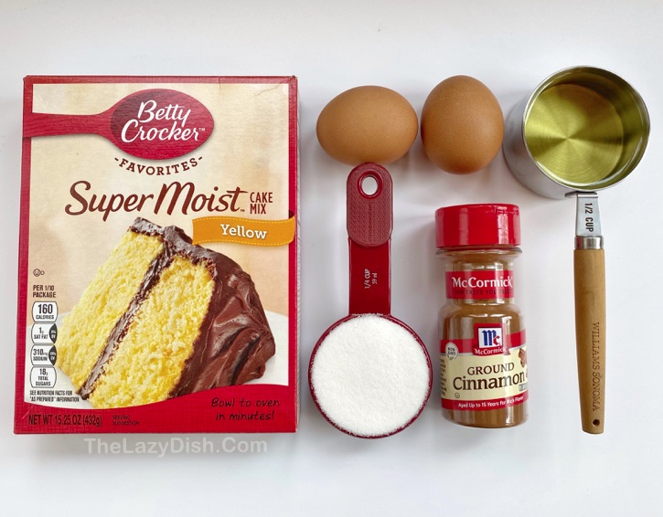 Quick & Easy Cake Mix Cookies -- Snickerdoodles! Made with just a few ingredients including Betty Crocker yellow cake mix. So simple and tasty!