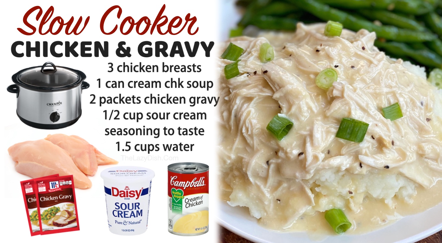 Crockpot Chicken & Gravy - Plain Chicken