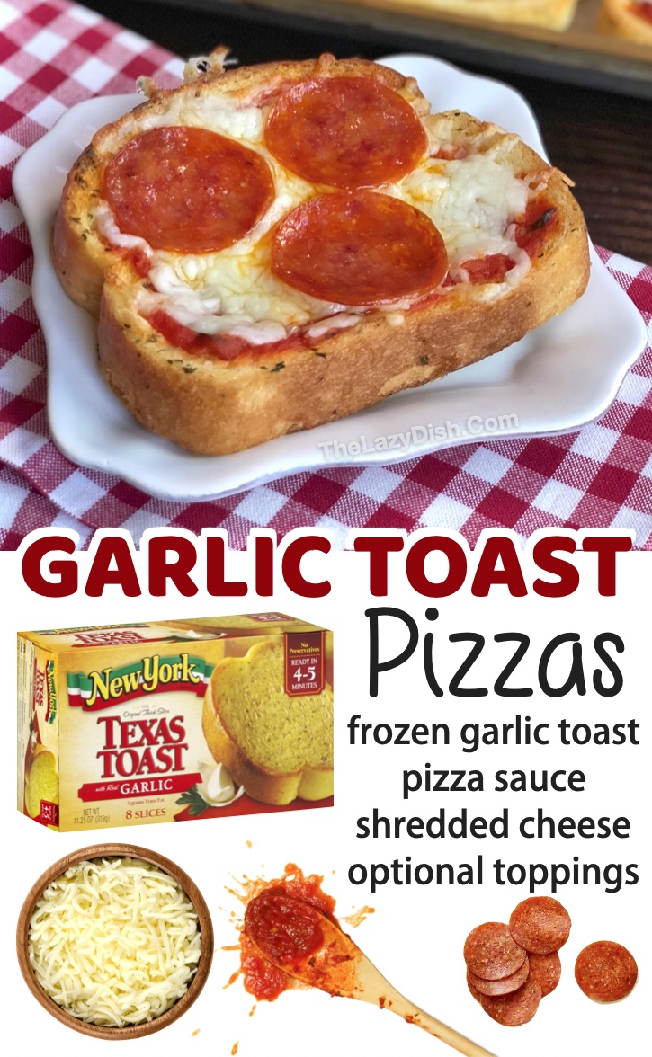 Garlic Toast Pizzas | The best quick and easy dinner idea for kids! My teenagers love these mini pizzas. Great for last minute meals when you don
