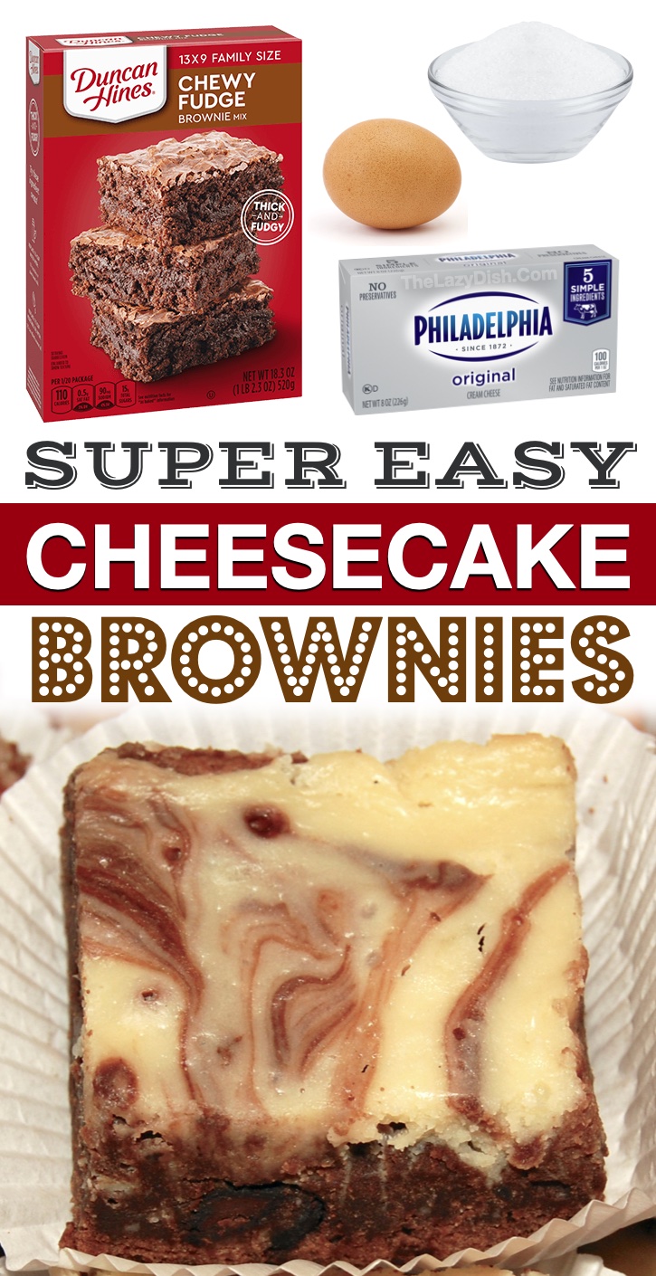 Quick & Easy Cheesecake Brownies | Seriously, the best dessert in the world! These are sure to impress. Great for making for the family or even to serve a crowd for special occasions. If you're looking for easy dessert ideas to make, you've got to try this amazing chocolate and cheesecake combination. My kids love baking these! Super fun and simple. 