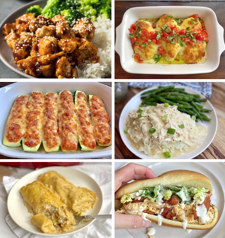 Quick, easy and delicious chicken dinner recipes! Everything from oven baked chicken breasts to rotisserie casseroles. If you're trying to feed a picky family, even your kids will love these simple weeknight meal ideas! 