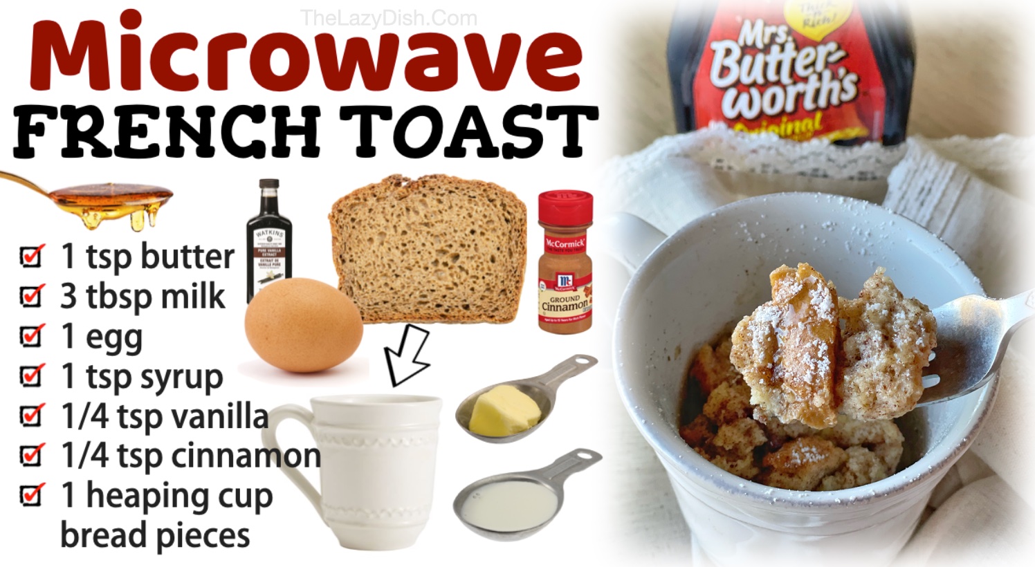Microwave french toast is a great way to switch up your breakfast! I