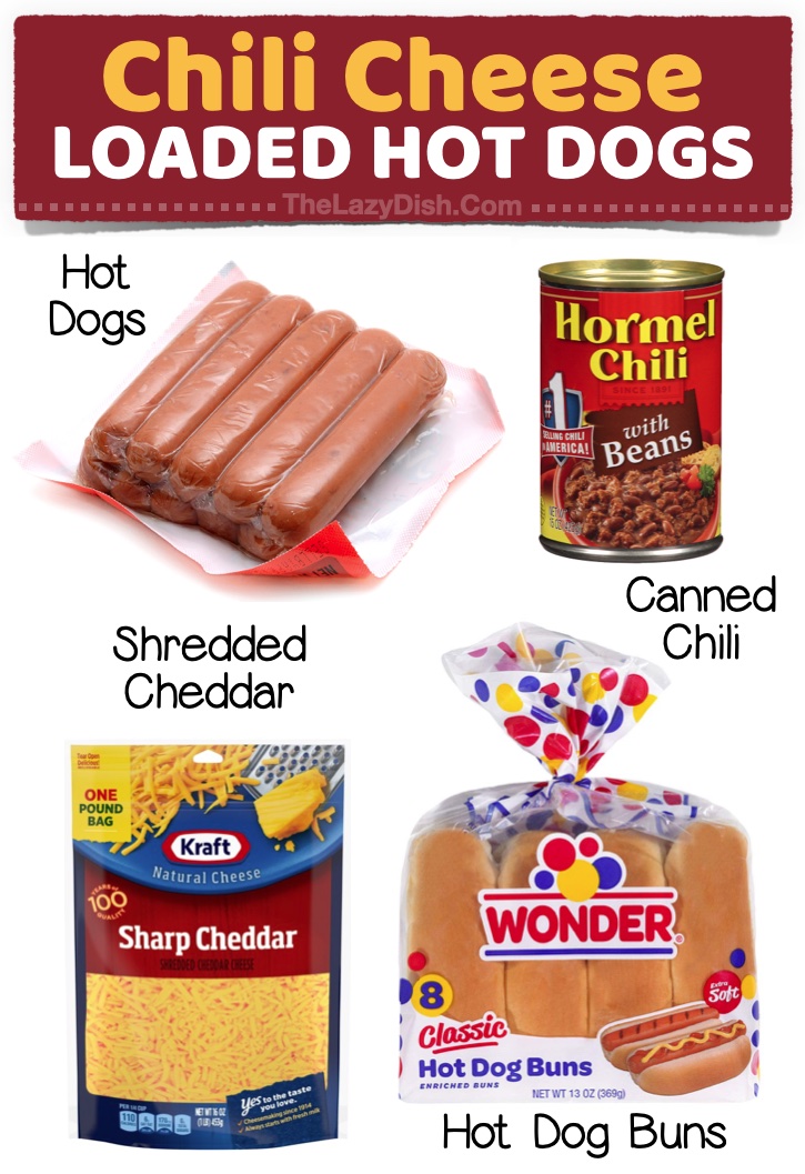 Chili Cheese Hot Dogs | A quick and easy comfort food! If you're looking for quick meals to make, it doesn't get any easier than this. My picky eaters love all of these fun dinner ideas. 