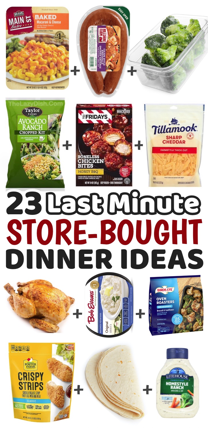Fast, easy and cheap dinner ideas! If you have a family with kids to feed, then you know the struggle dinner time can bring. Even meals that claim to be quick and easy can be a real hassle, which is why I’ve created this list of effortless dinner ideas you can simply pick up at the grocery store on your way home from work on busy school nights. There are so many fun combinations of frozen and packaged foods to make dinner exciting for your picky eaters. Perfect for busy moms and dads on a budget!