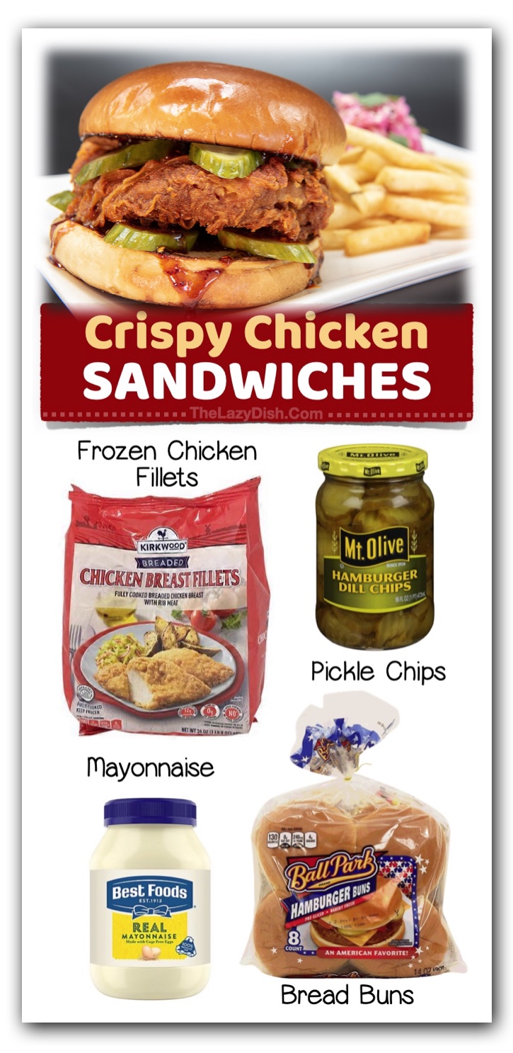 Crispy Chicken Sandwiches | 18 Lazy Dinner Ideas For Busy Weeknights - A list of the best simple and cheap meals to make your picky family on school nights! If you're looking for fast meals to make, this roundup is for you. These recipes are all kid friendly and family approved!