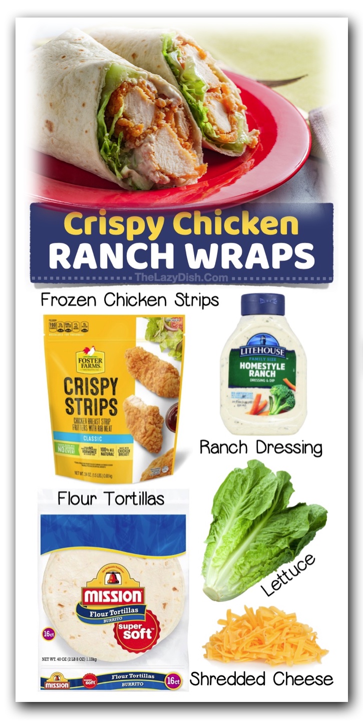 Crispy Chicken Tortilla Wraps | 18 Easy Dinner Ideas For Busy Moms - If you're looking for fast meals to make on busy weeknights, you've got to check out this roundup of crazy easy dinners! They are all made with just a few basic and cheap ingredients. Perfect for a big family with picky kids. 