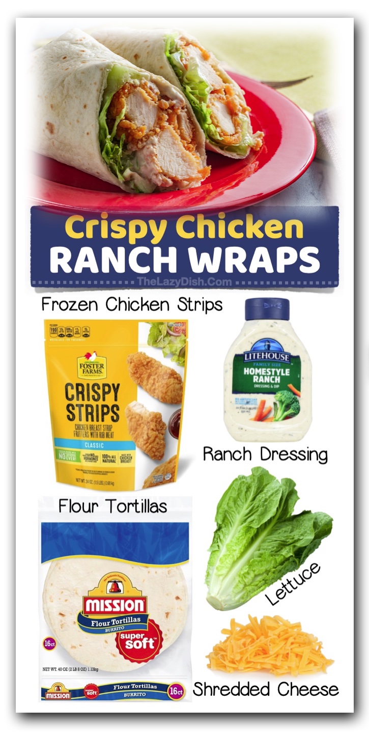 Crispy Chicken Tortilla Wraps | 18 Easy Dinner Ideas For Busy Moms - If you're looking for fast meals to make on busy weeknights, you've got to check out this roundup of crazy easy dinners! They are all made with just a few basic and cheap ingredients. Perfect for a big family with picky kids.