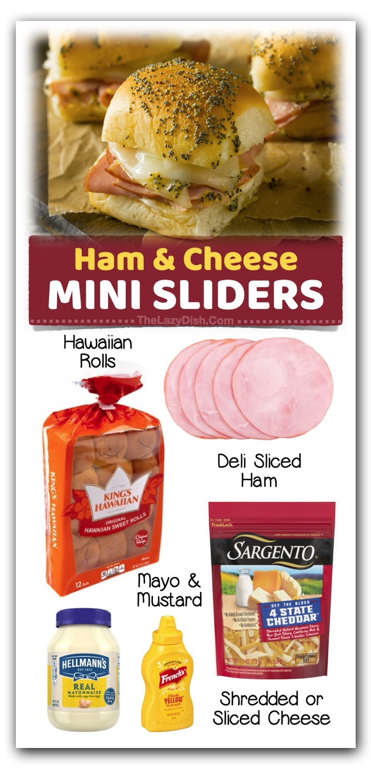 Ham & Cheese Mini Sliders | My picky eaters love these little sandwiches! Serve them cold or warm. Either way, they are super fast to make on busy school nights. If you're looking for simple meals to make your family, this list of easy dinners is for you!
