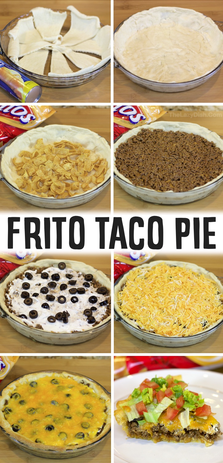 Quick & Easy Dinner Recipe | Frito Taco Pie!! If you're looking for simple ground beef dinner ideas, this is a super fun and unique way to make tacos. My family loves it! Including my picky kids. Plus, it's budget friendly and effortless to make on busy school nights. 