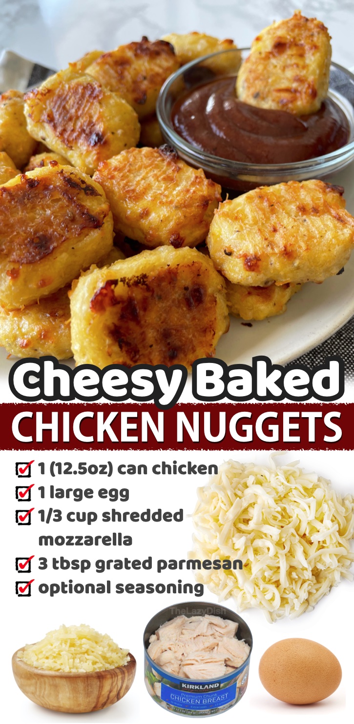 Baked Chicken Nuggets... made with canned chicken! | Here is a round up of my favorite family meals made out of canned chicken! My picky kids love these oven baked nuggets. They are healthy, low carb, and delicious! You're going to love this list of budget friendly dinner recipes.