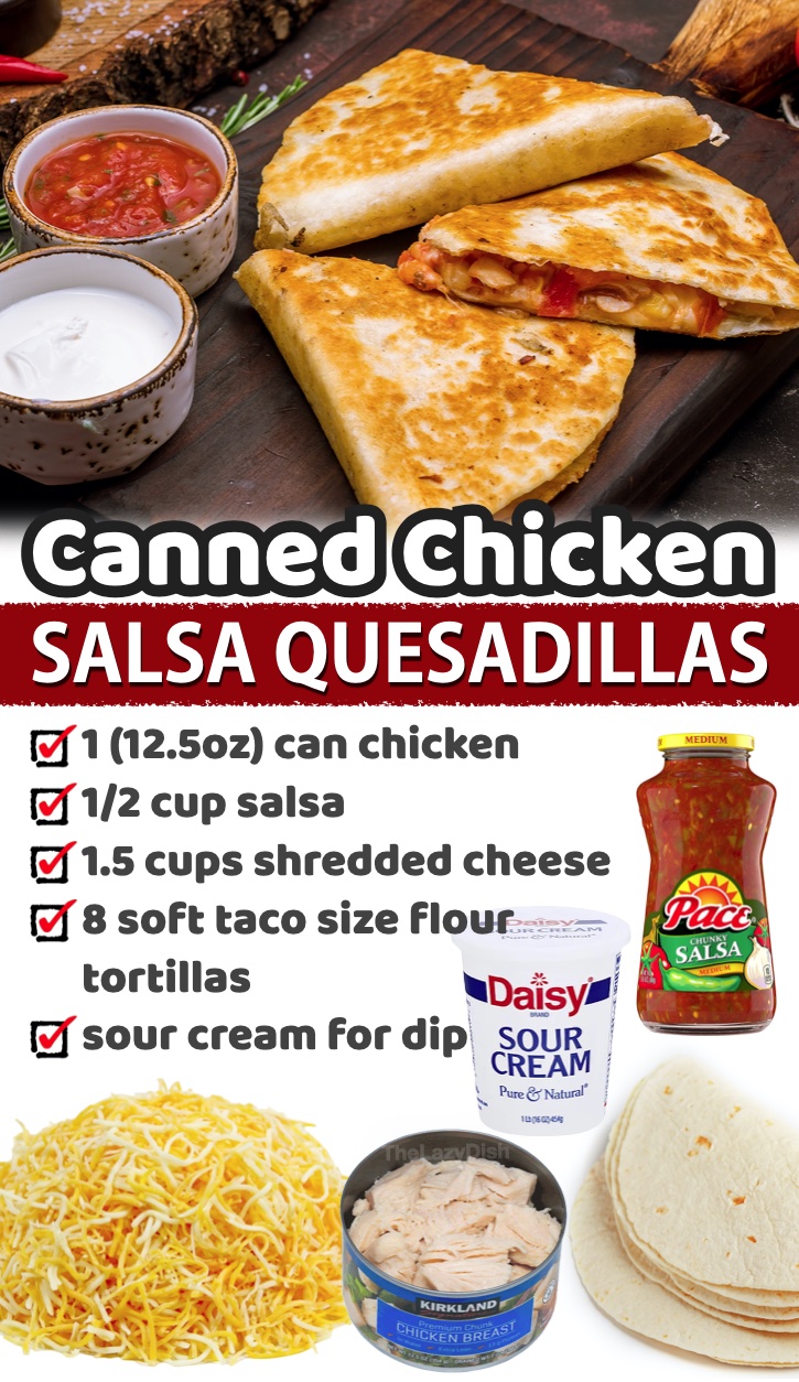 Quesadillas made with Canned Chicken | The best quick and easy way to make this staple dinner! I love having canned chicken on hand because it prevents me from having to drive to the store on busy school nights. There are so many yummy recipes to make with it! Plus it's cheap!