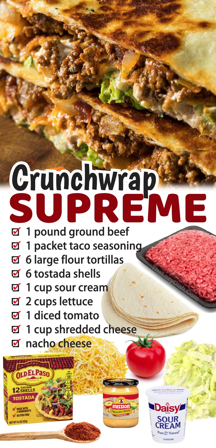 Taco Bell Copycat Crunchwrap Supreme | A fun and easy ground beef dinner idea! Crunchy, soft, and delicious. My kids request this for dinner all the time.
