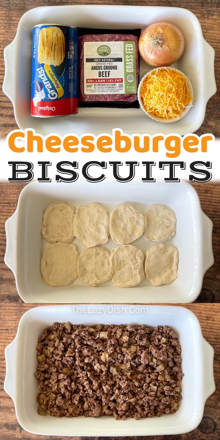 Are you tired of making dinner every night for your picky family? Check out these cheeseburger biscuits! They're fun and SUPER easy to make with ground beef, cheese, and canned biscuits. My kids request them all the time, and everyone always gets a bell full.