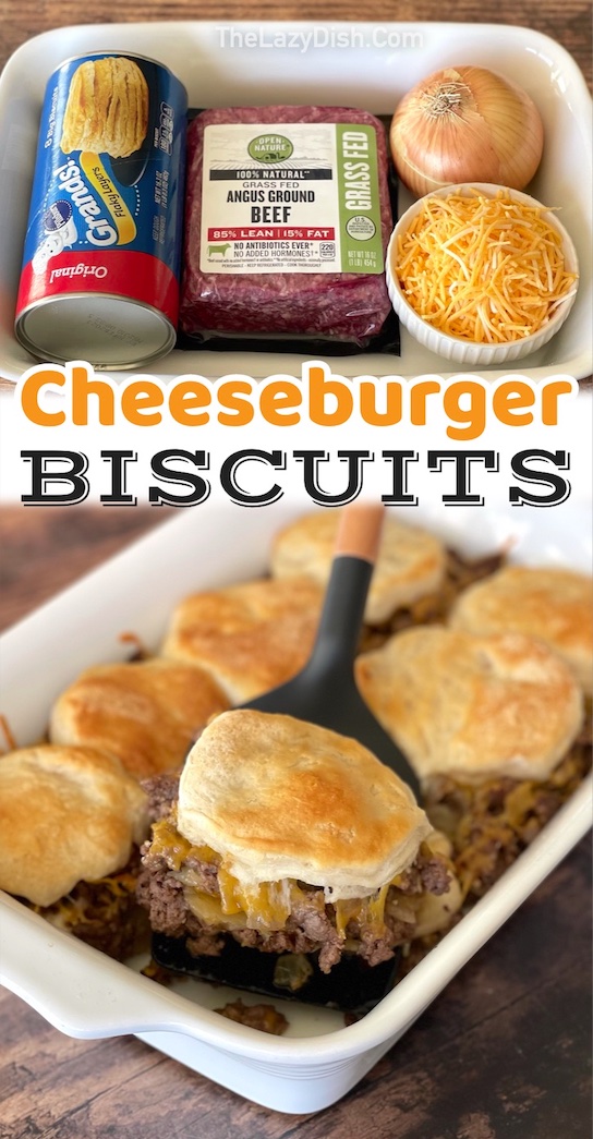 Easy Family Meals | The most delicious cheeseburger biscuit casserole! If you want to impress your family with a delicious dinner, you've got to add these hamburger biscuits to your weekly meal plan. They're quick, easy, and cheap to make with just 4 ingredients!