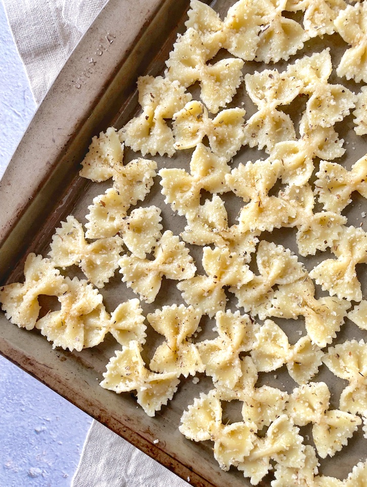 How to make pasta chips in your oven! A quick, easy, and cheap snack idea. 
