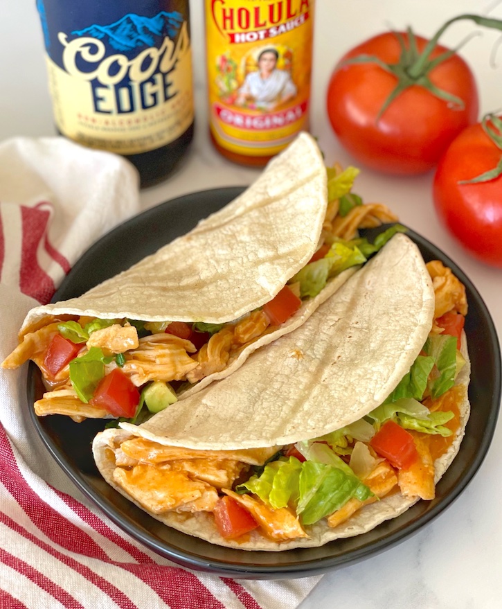 Slow Cooker Chicken Enchilada Tacos (3 Ingredients)