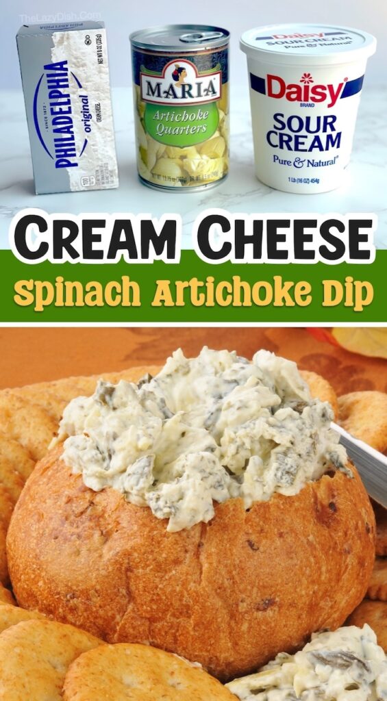 Easy Cold Spinach Artichoke Dip (Made with Cream Cheese)
