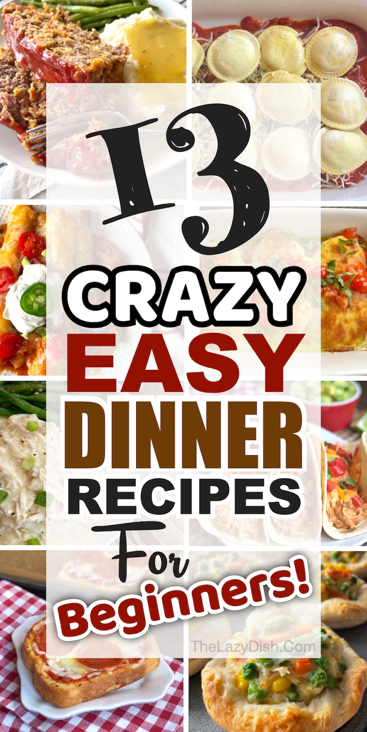 Here is a list of my favorite quick and easy dinner recipes for beginners! Everything from ground beef casseroles to baked chicken. These simple meals are all cheap to make with just a few ingredients. They're perfect for new cooks on a budget, or anyone who likes an easy homemade meal and is tired of eating fast food. 