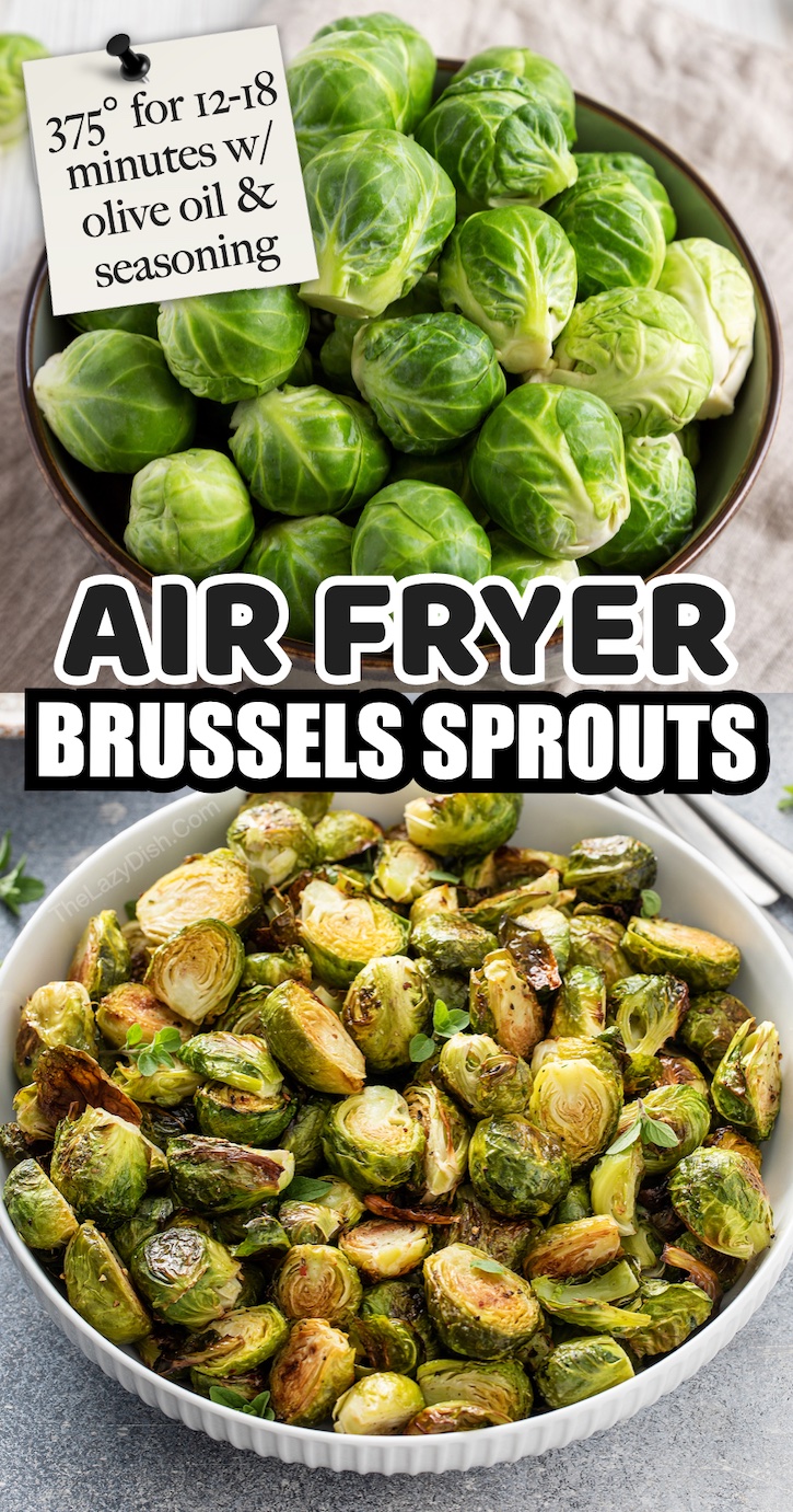 The Best Air Fryer Brussels Sprouts | I love using my air fryer for just about every vegetable because they get super crispy on the outside! Way better than roasting in the oven. With an air fryer, you can make so many healthy side dishes very quickly. 
