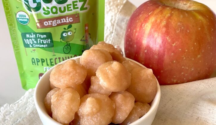 Frozen Applesauce Bites | A quick and easy healthy snack idea for kids! These are the perfect clean eating treat for toddlers and young children after school or before bed when they want something sweet to eat.