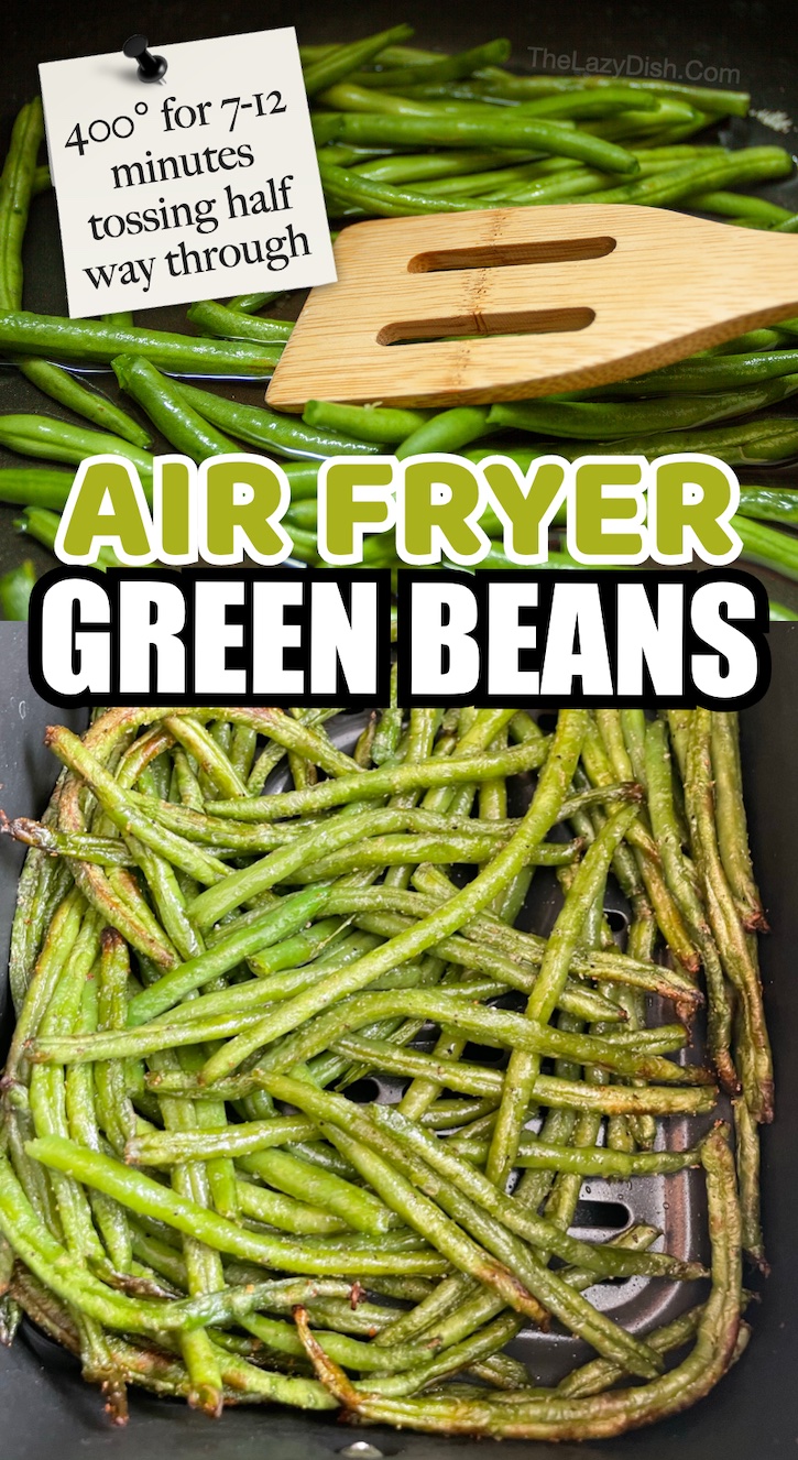Air fryer green beans are so yummy! You can make them frozen, fresh and blanched. 