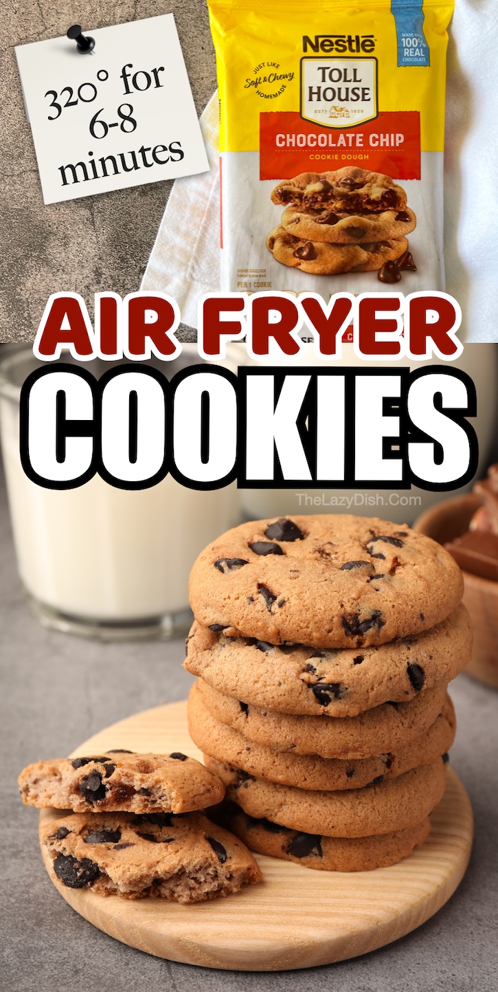 Air Fryer Cookies (from store-bought cookie dough) | If you want to make dessert for one, try making cookies in your air fryer! No need to turn the oven on if you're just making 2 or 3 cookies. 
