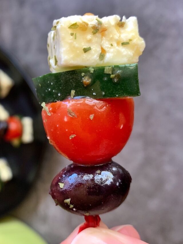 Greek Salad made into Finger Food for your next PARTY!