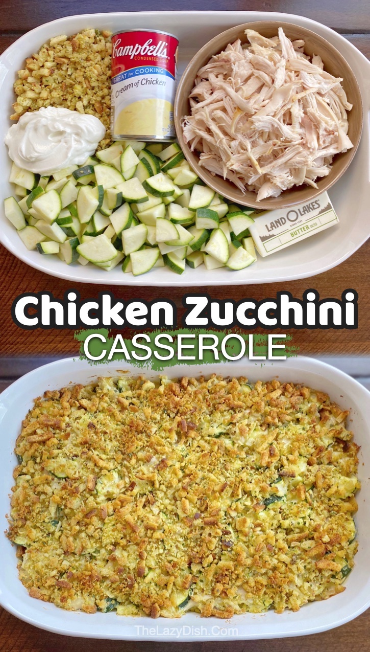 Chicken Zucchini Casserole with Stuffing | If you have a lot of hectic weeknights, try making your family this easy dinner recipe. It's great with fresh zucchini but can be made with the veggies of your choice. 