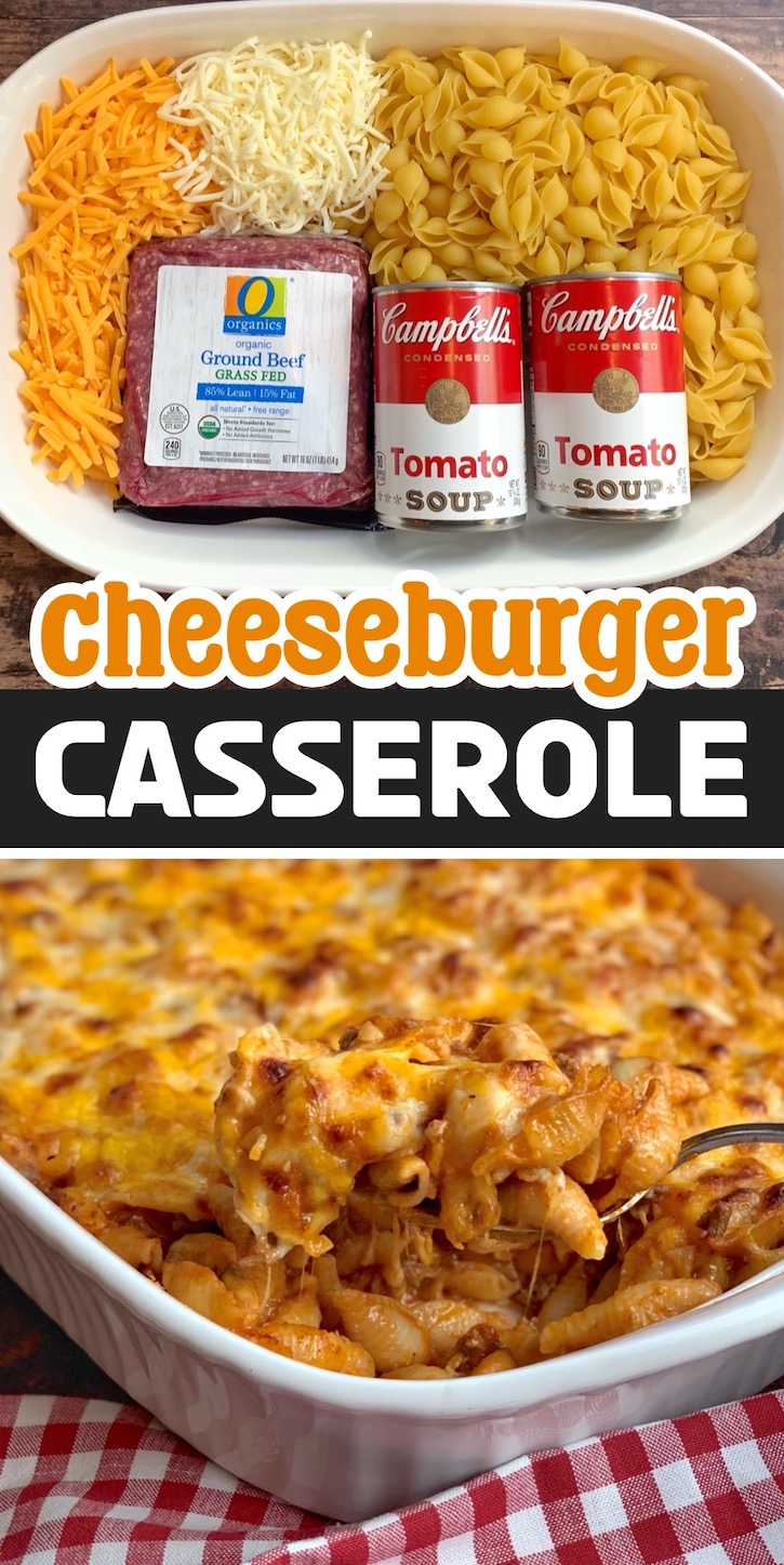 Cheeseburger Dinner Casserole | If you're looking for cheap dinner ideas for a family with kids, this pasta and ground beef dinner is perfect for busy school nights. It's also great leftover so you can get several meals out of it. 