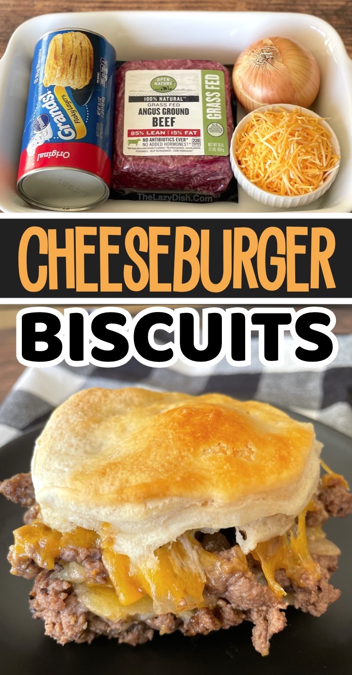 Cheeseburger Biscuits | A unique way to make hamburgers in the oven with refrigerated biscuits and cheese.