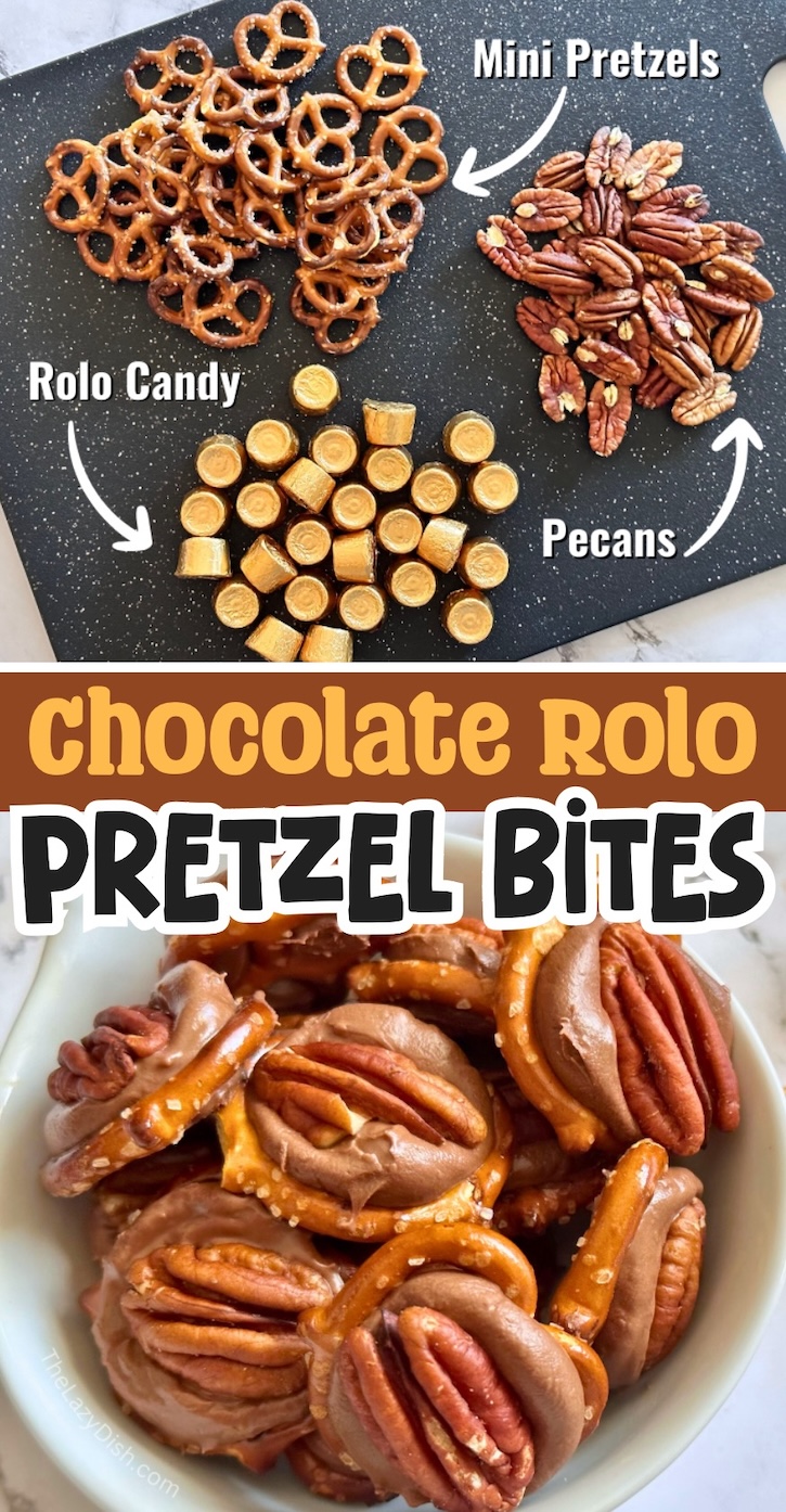 If you're looking for fun and easy sweet party treats to make, these chocolate Rolo pretzel bites are a crowd pleaser for any occasion! Super quick and easy to make in less than 10 minutes.