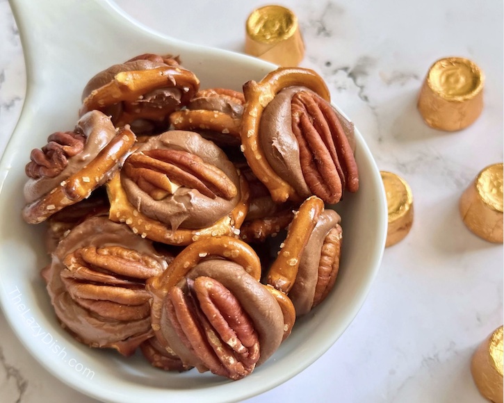 Pretzel rolo candies are the perfect combination of salty and sweet. Next time you have a sweet tooth head to the kitchen to make this 5 minute dessert recipe that is sure to hit the spot. These are also great to take to parties so make a big batch and try to save some for later!
