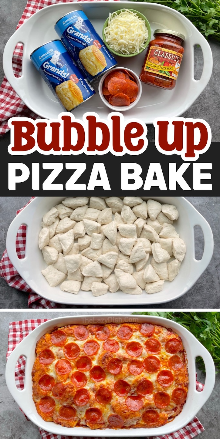 Quick & Easy Pizza Casserole Recipe made with Pillsbury Refrigerated Biscuits. A super fun dinner idea for kids and adults, and you only need to pick up four ingredients from the grocery store. This budget meal is a hit with my picky family, especially on hectic school nights. 